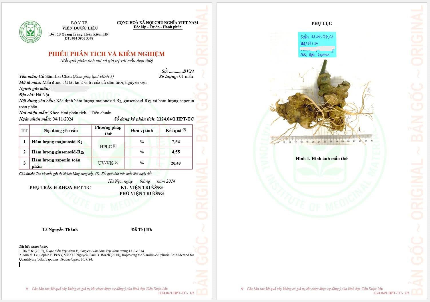 kiểm định sâm lai châu